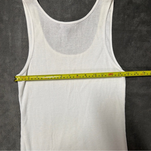 Derek Heart Layering White Tank With Crochet Trim Size LARGE - Picture 5 of 6